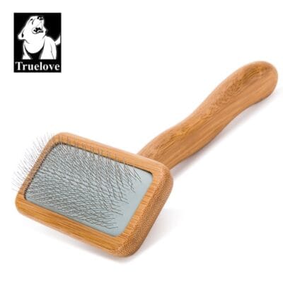 Truelove Bamboo Elegance: Stainless Steel Deep-Care Pet Comb with Ergonomic Design
