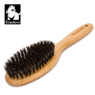 Truelove NatureTouch: Bamboo Handled Brush with Authentic Boar Bristles for Pets