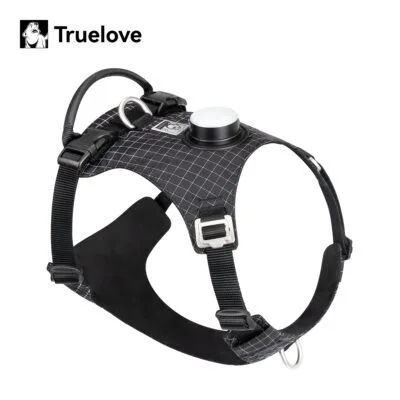 Dog Harness with LED Light and GPS Tracker Holder Innovative